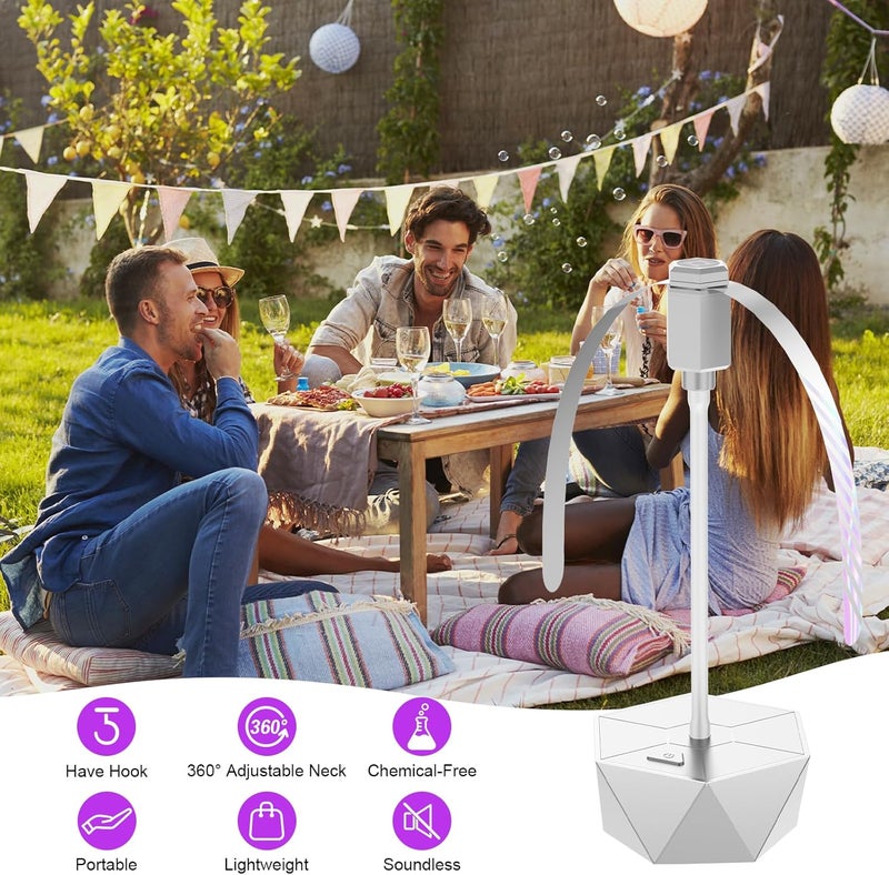 PIMAG Fly Fans for Tables, Fly Repellent Fan Outdoor Indoor Keep Flies Away, Repellent Fans for Tables with Holographic Blades for Picnic, Party, Restaurant, Kitchen, and BBQ, 4 Pack Silver - Image 3